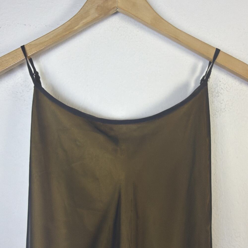 Vintage Victorias Secret Mustard Slip Dress Black Sheer large festival victorian - Picture 4 of 14